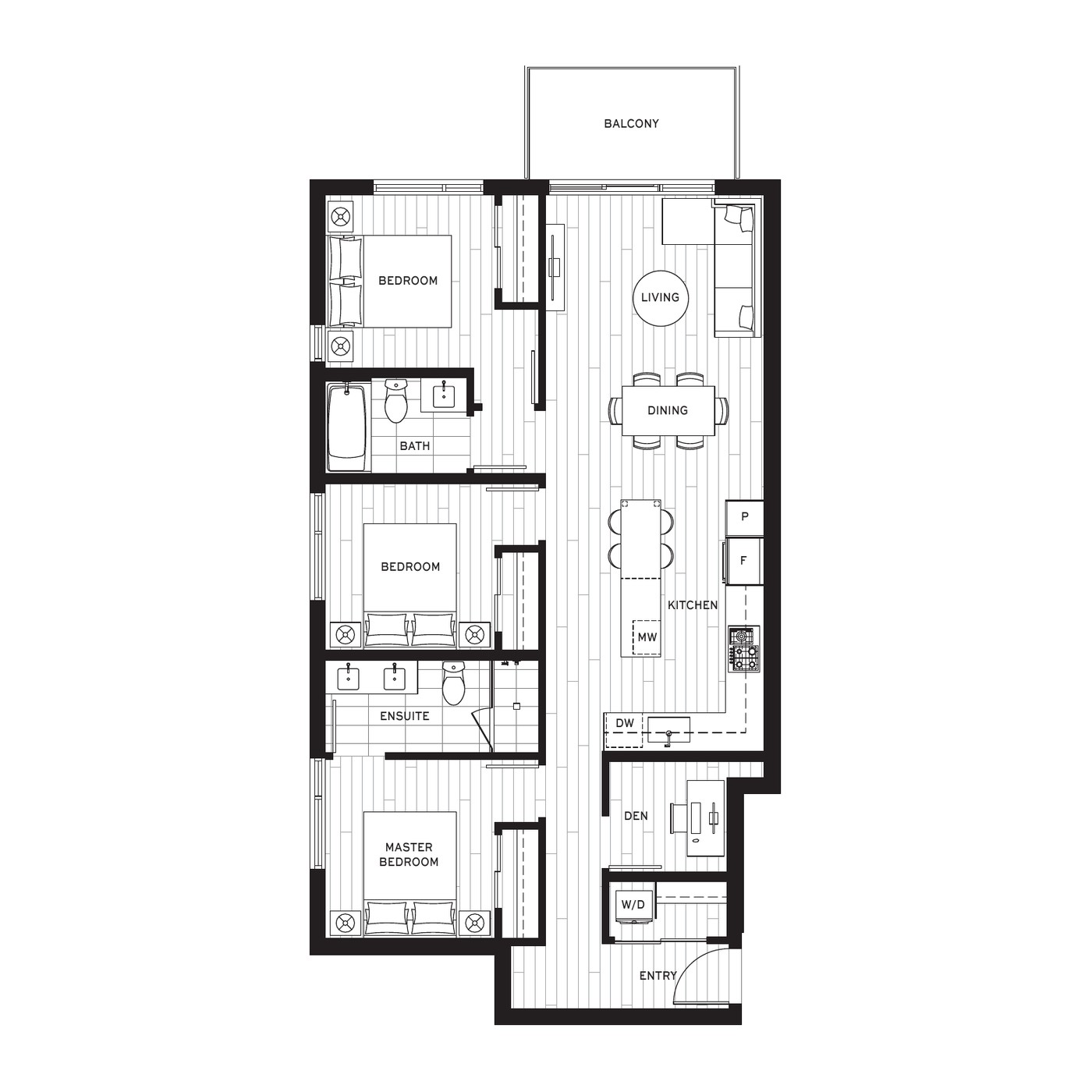 T Plan floorplan